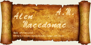 Alen Macedonac vizit kartica